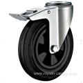 100mm European industrial rubber swivel caster with brake